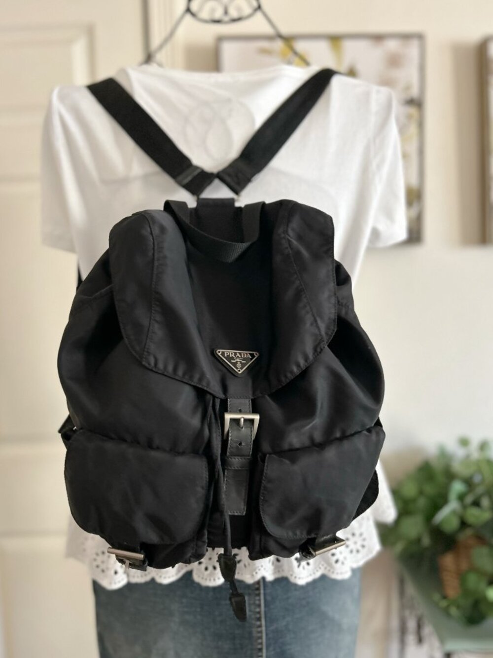 Prada Black Nylon backpack